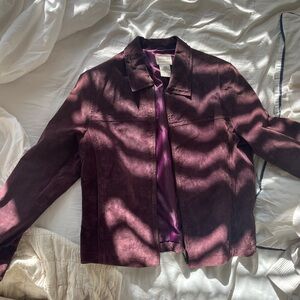 Gorgeous Maroon Suede Leather Jacket